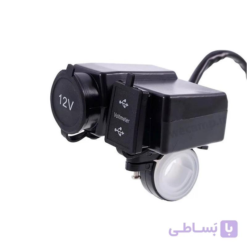 شارژر USB موتورسیکلت دیجیتال با نمایشگر ولتاژ و دما | عمده فروشی الکترونیک سان سون