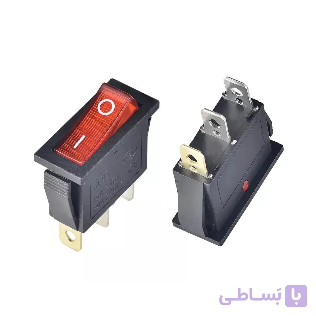 کلید راکر باریک دو حالت 3 پایه چراغدار KCD3 - مرغوب | عمده فروشی الکترونیک سان سون