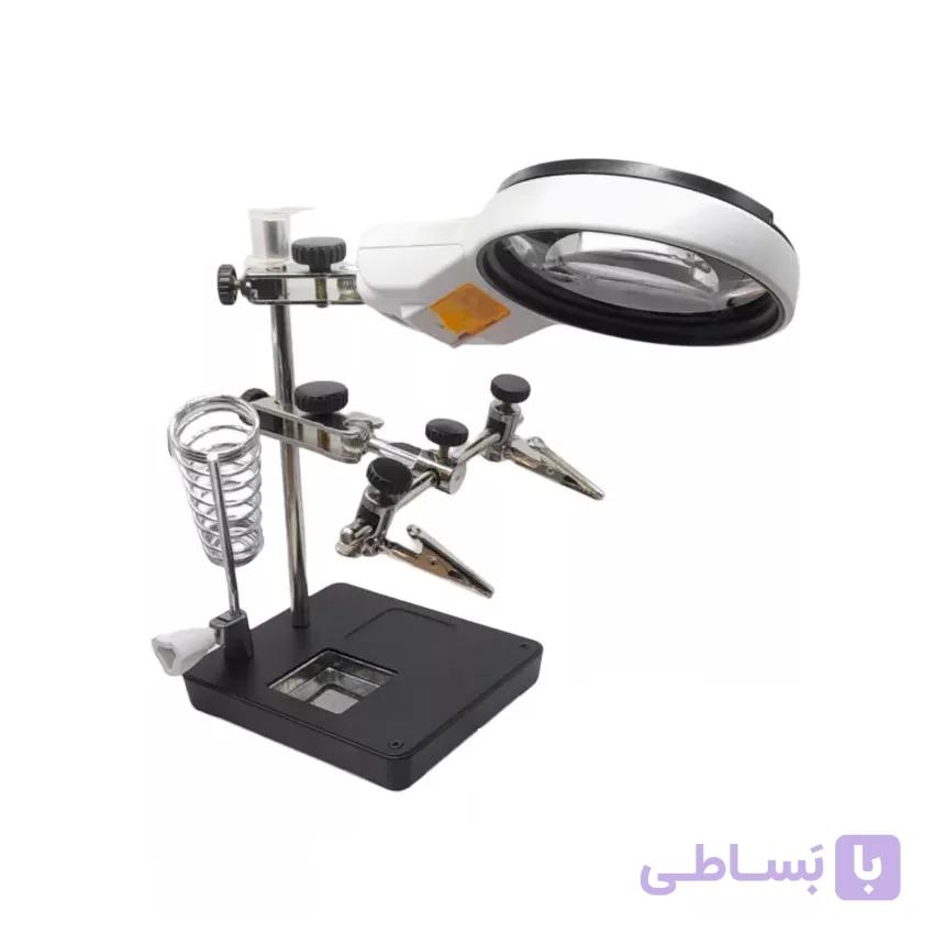 گیره مونتاژ ذره بین دار حرفه ای چراغ دار MG16129-AC1