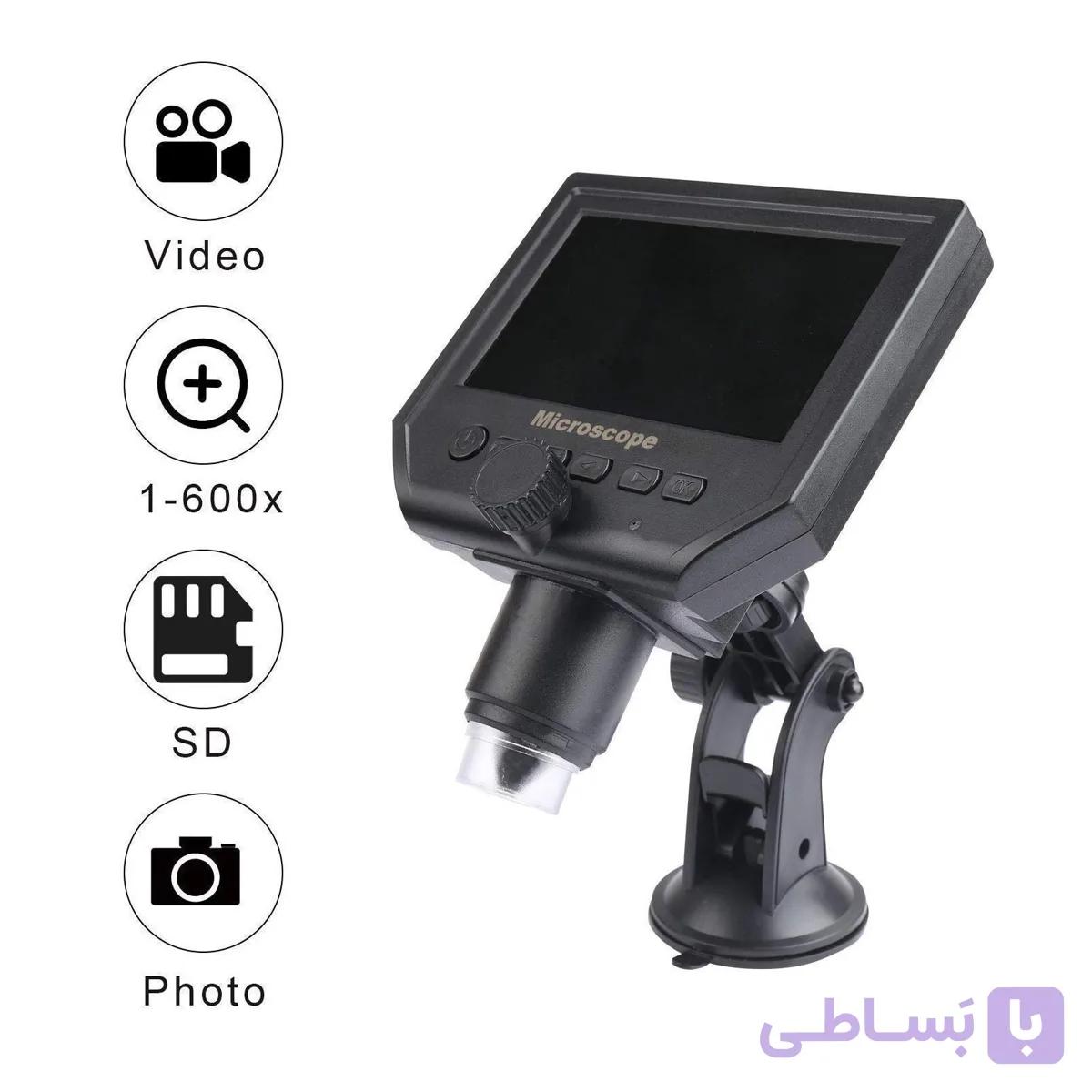میکروسکوپ دیجیتال 600X با نمایشگر - پایه نصبی