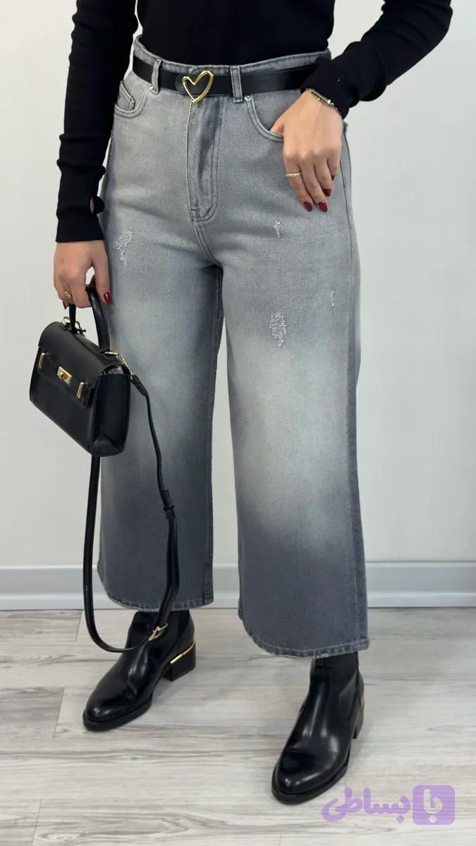 Grey Wide-Leg Jeans — تصویر 1