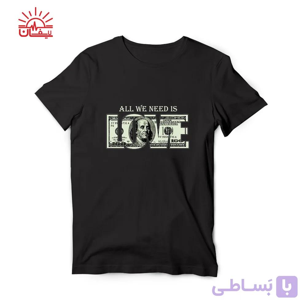 تیشرت مشکی عشق دلار — تصویر 1