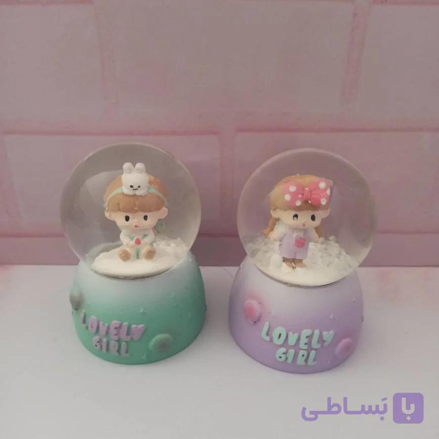 مینی گوی چراغ‌ دار دخترانه Lovely Girl مدل برفی — تصویر 1