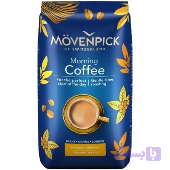 دانه قهوه موون پیک مورنینگ 50-50 با کافئین بالا و رست مدیوم 500گرمی Movenpick Morning Coffee Beans