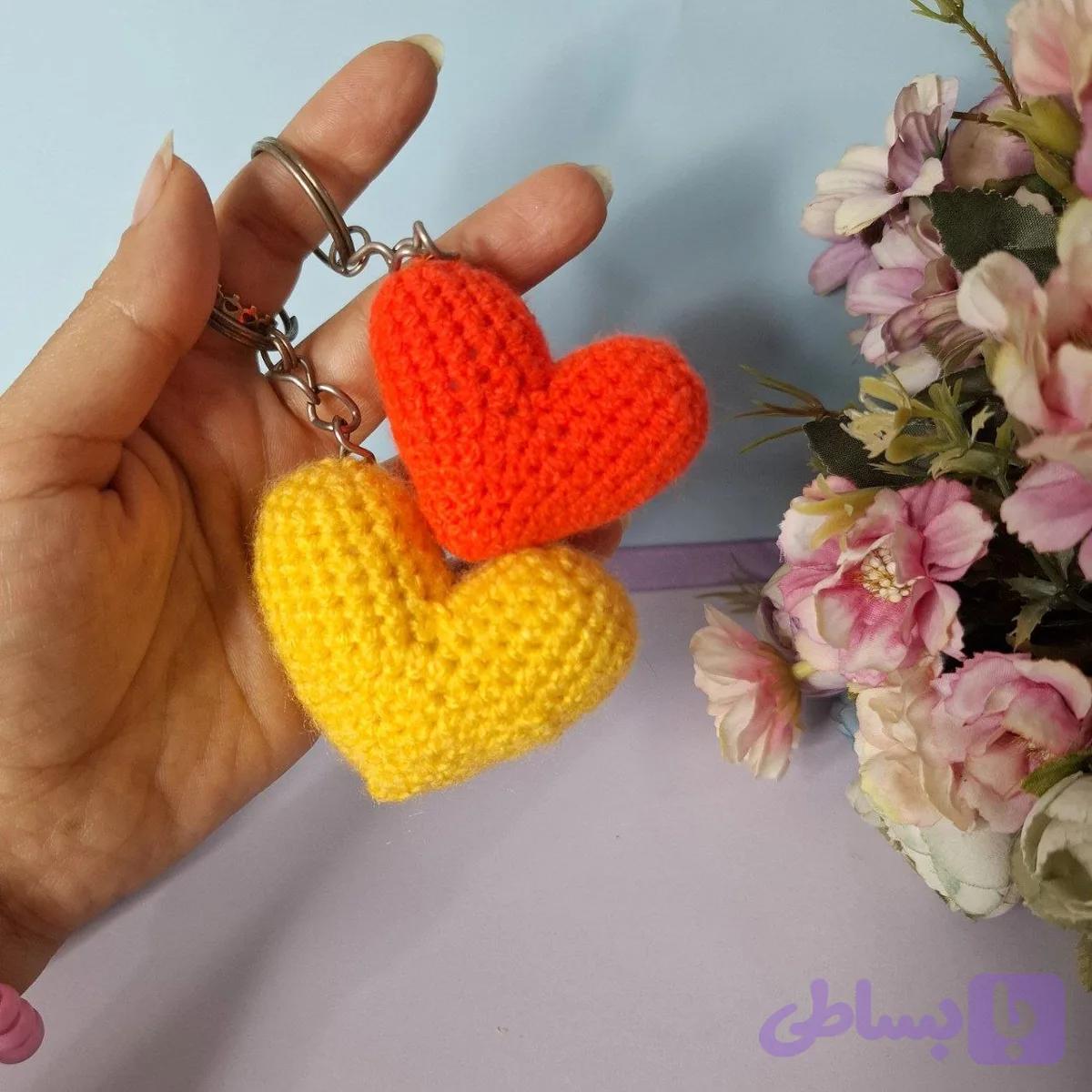 جاکلیدی آویز قلب پینترستی مناسب آویز کیف و سوئیچ و دکوری و هدیه