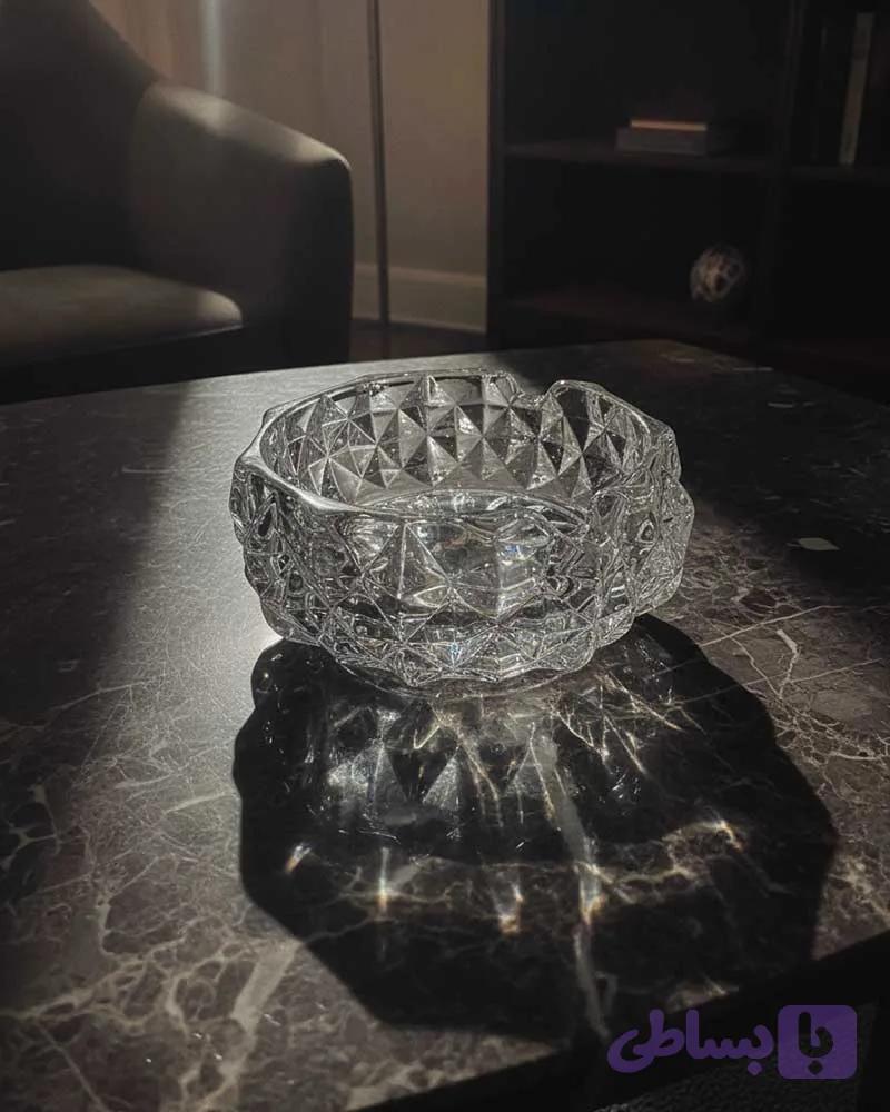 زیر سیگاری کریستال طرح برجسته وارداتی — تصویر 1