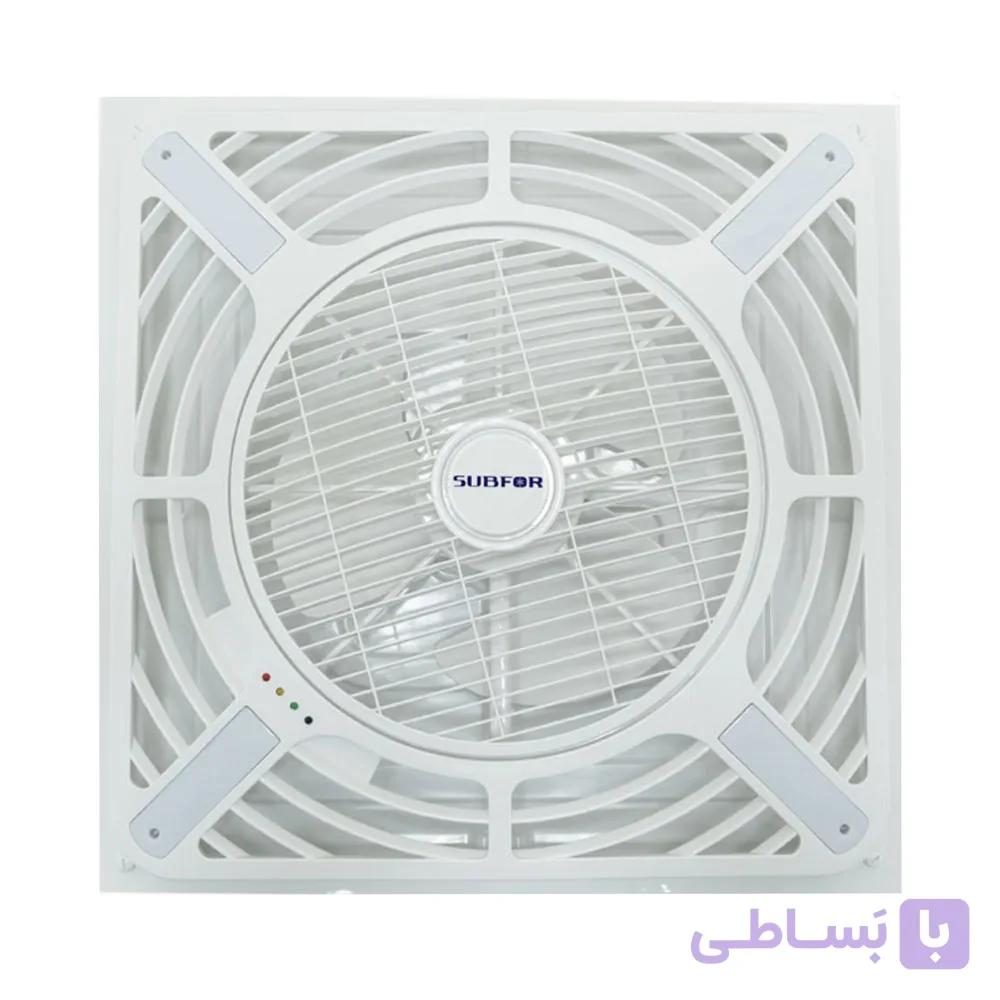 پنکه سقفی روکار 60 در 60 دارای چراغ و ریموت کنترل ساب‌فور مدل همای — تصویر 1