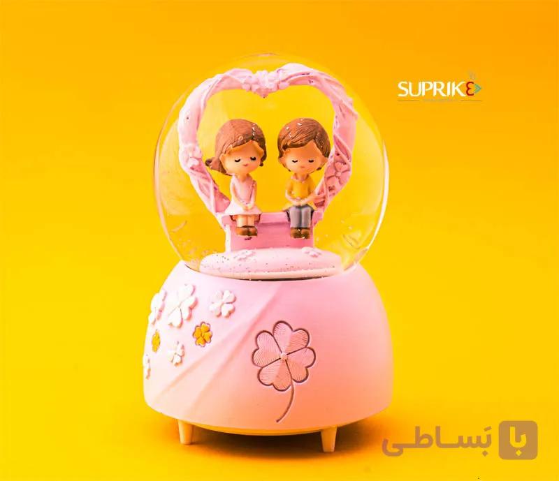 گوی موزیکال عاشقانه دختر و پسر طرح قلب