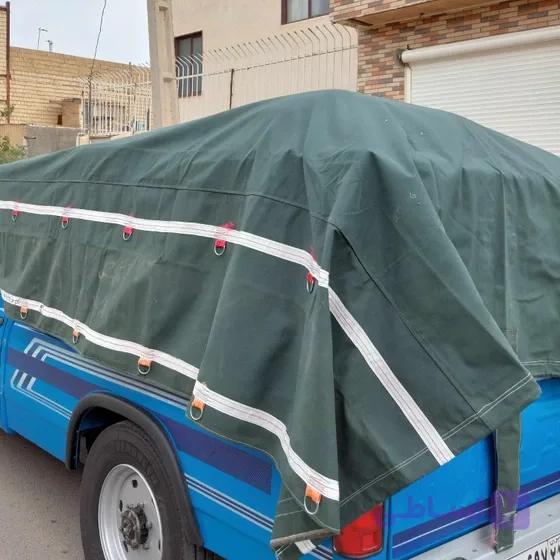 چادر خودرو نیسان ۳.۵ در ۴.۵ متر برزنت سبز درجه یک