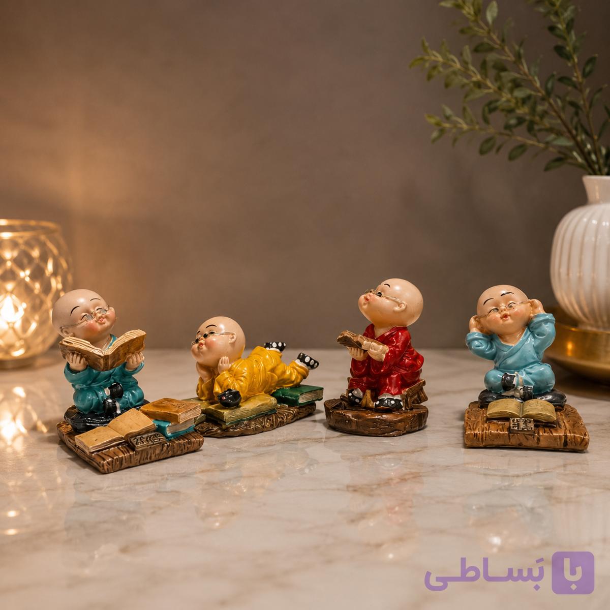 ست ۴ عددی مجسمه راهب فانتزی | دکوری خاص و بامزه