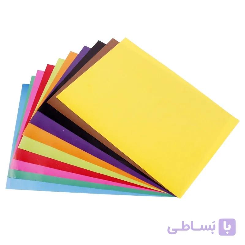 کاغذ رنگی گلاسه A4 یکرو بسته 10 عددی