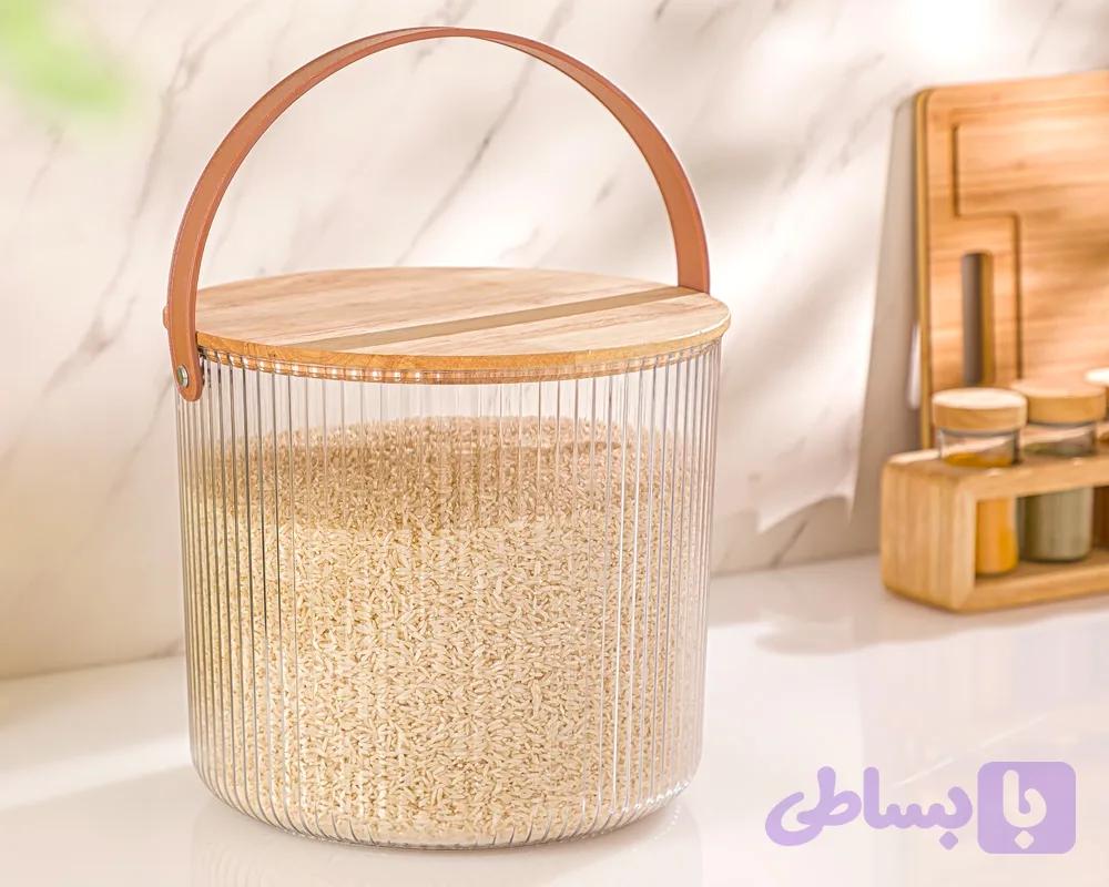 سطل شیاردار درب چوبی۹لیترلیمون