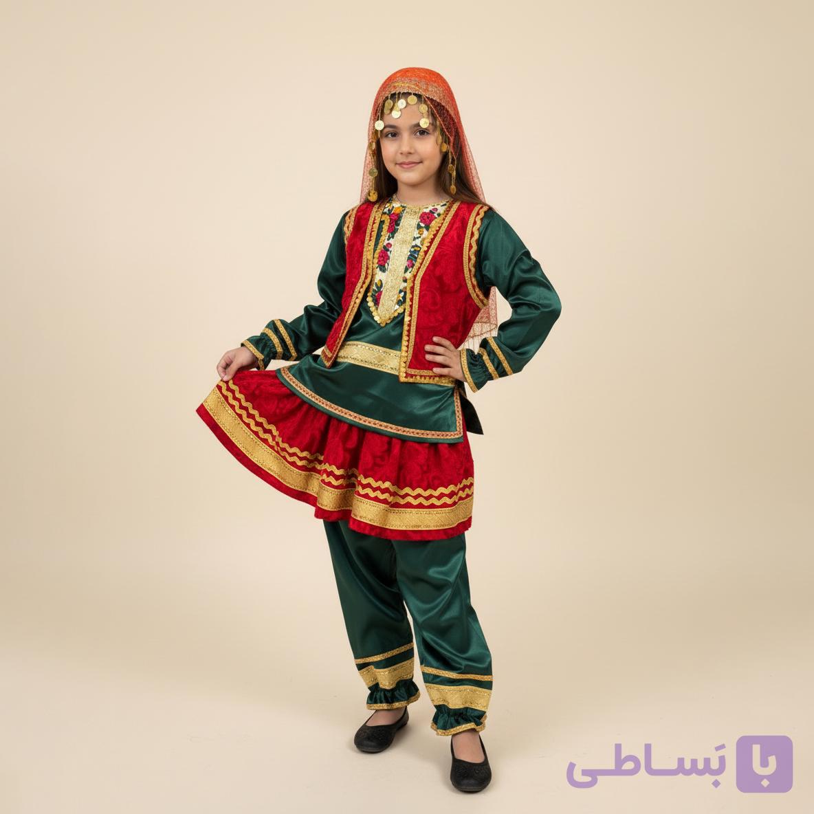 لباس شلیته شلوار قاجار دخترانه مدل سرخاب قجری — تصویر 1