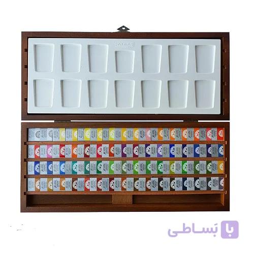 آبرنگ افرا 64 رنگ جعبه چوبی