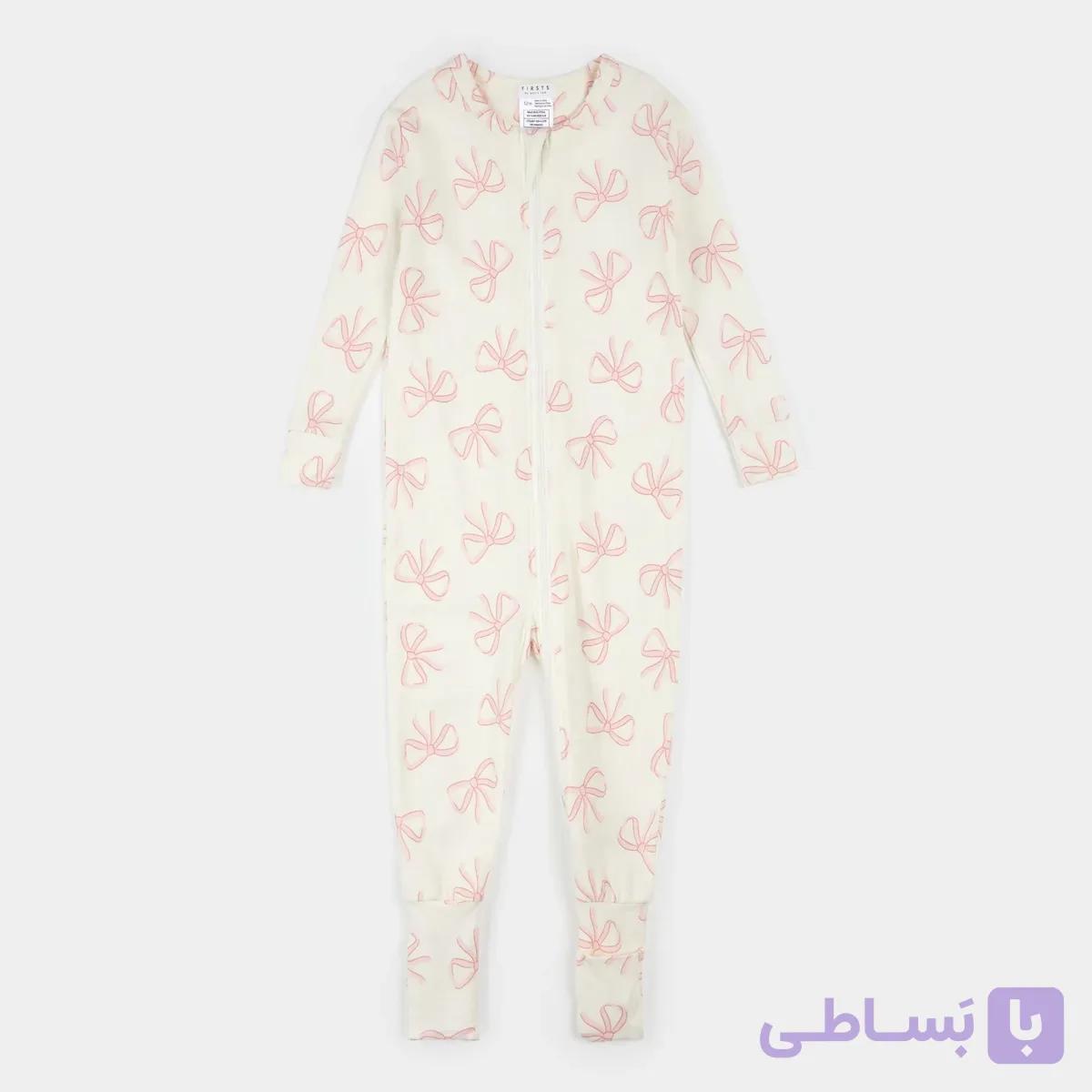 سرهمی زیپی دخترانه پاپیون صورتی وارداتی — تصویر 1
