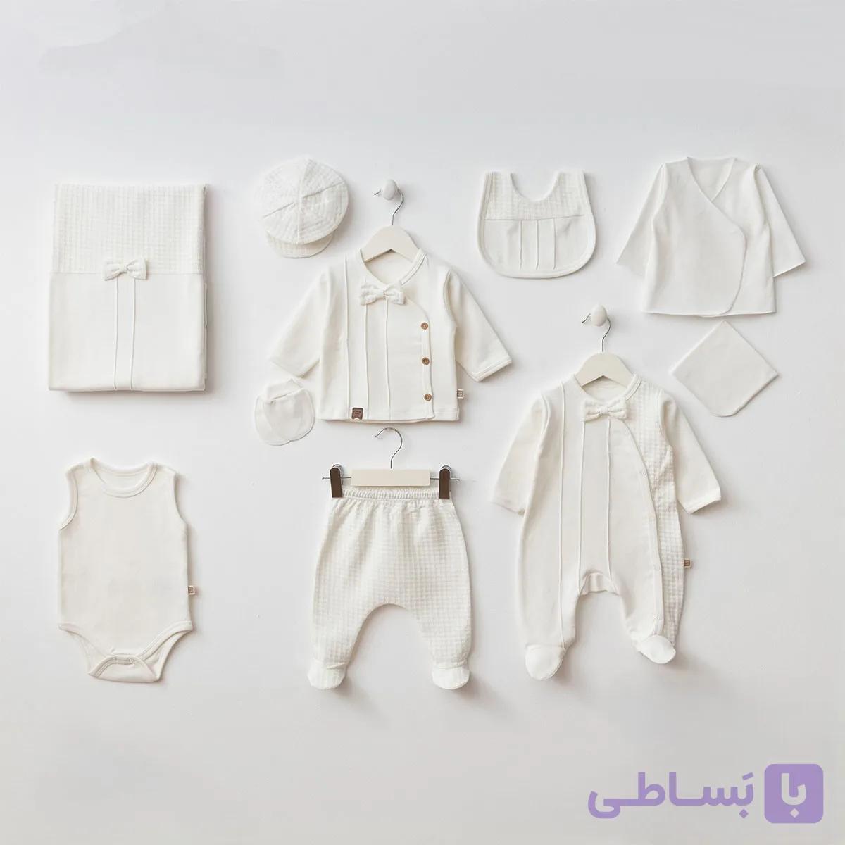ست بیمارستانی 10 تیکه پسرانه موسلین پاپیونی ترک — تصویر 1