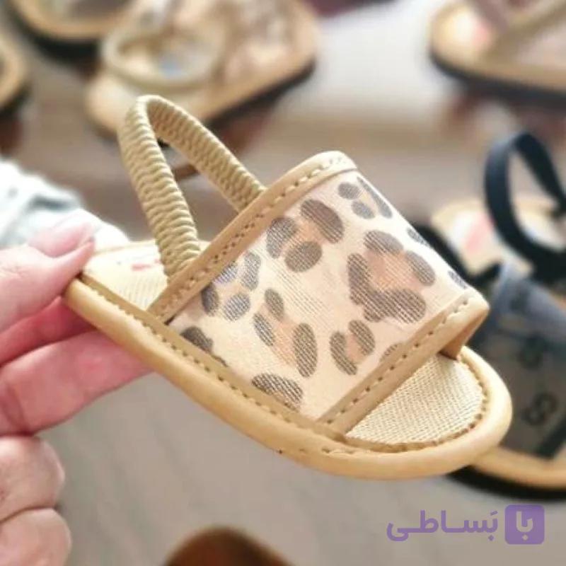 پاپوش صندل دخترانه توری پلنگی ترک