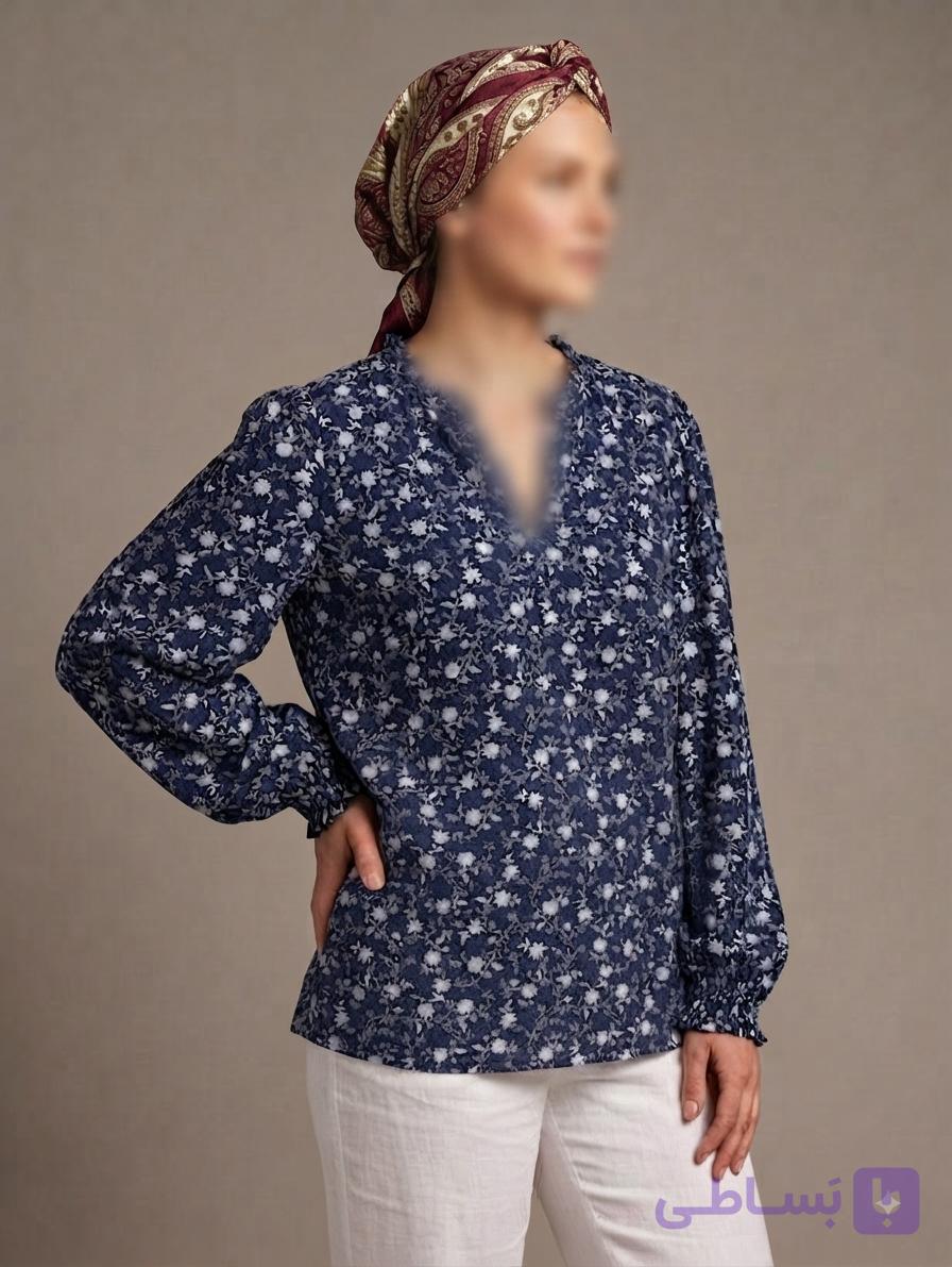 شومیز زنانه یقه چین‌دار با طرح گل‌دار از Target Woman
