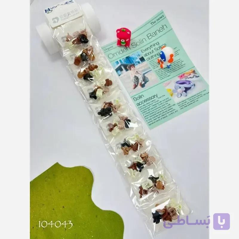 پک 6 عددی گیره مو دخترانه طرح پاپیونی وارداتی - رستن