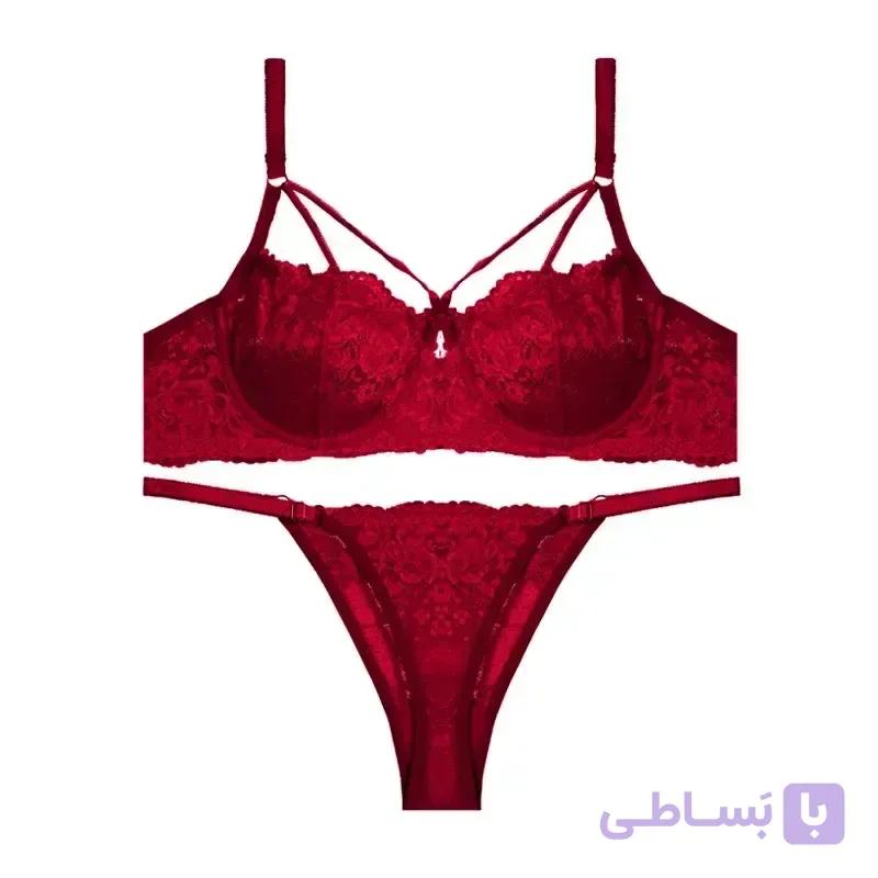ست شورت و سوتین تور دانتل فنردار و هارنس دار زنانه شارمین - رستن