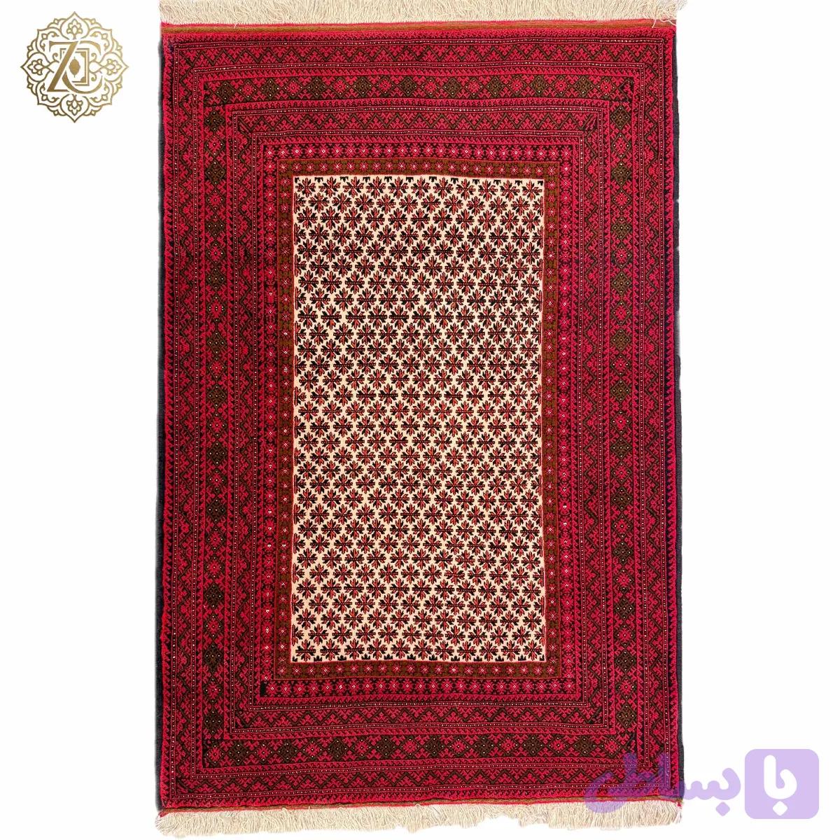 فرش دستبافت 3متری تمام پشم نقش برگ تاکی زمینه کرم بلوچ کد0300012