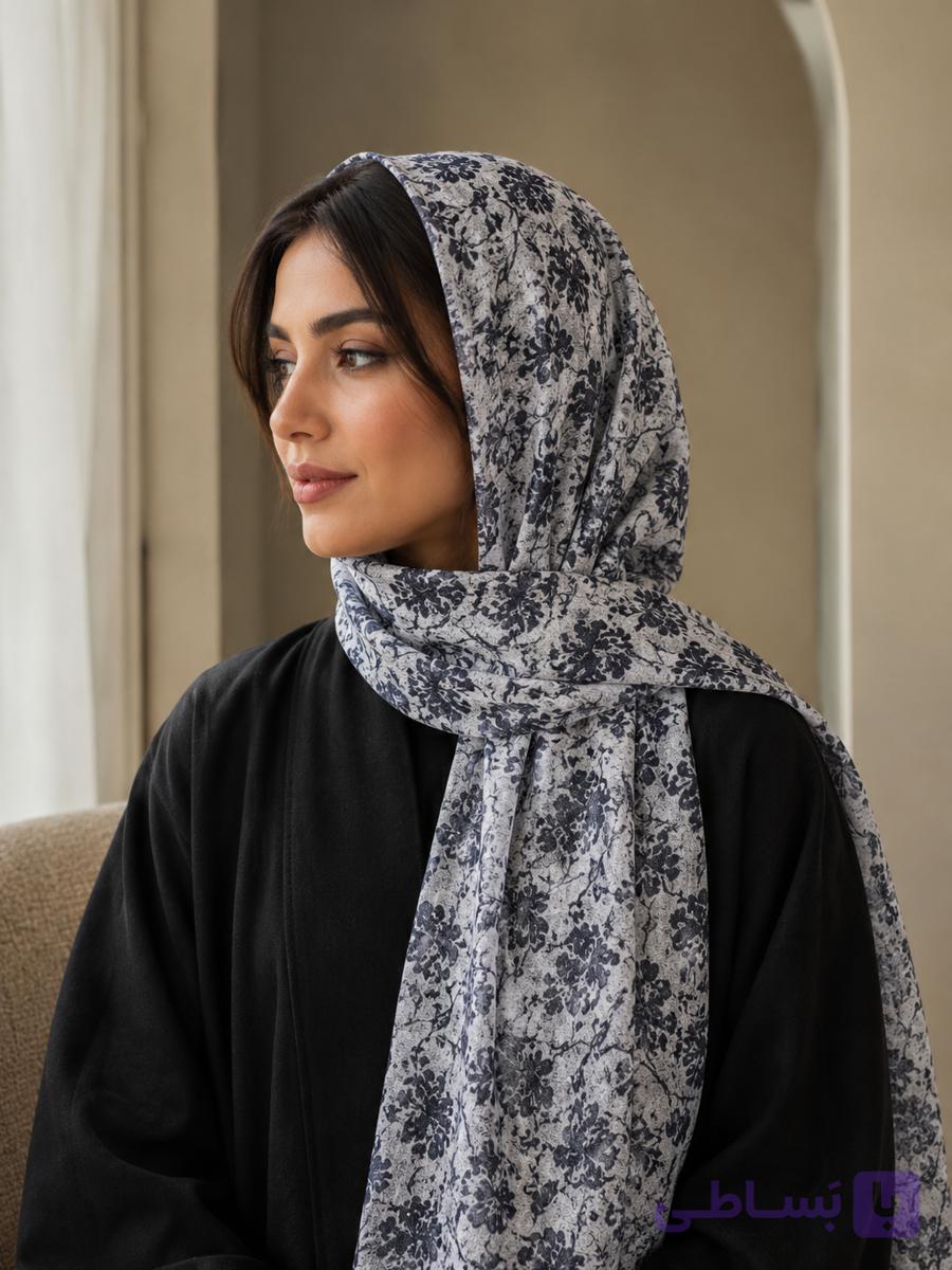 شال طرح‌دار نخی قواره ۱۸۵×۵۵