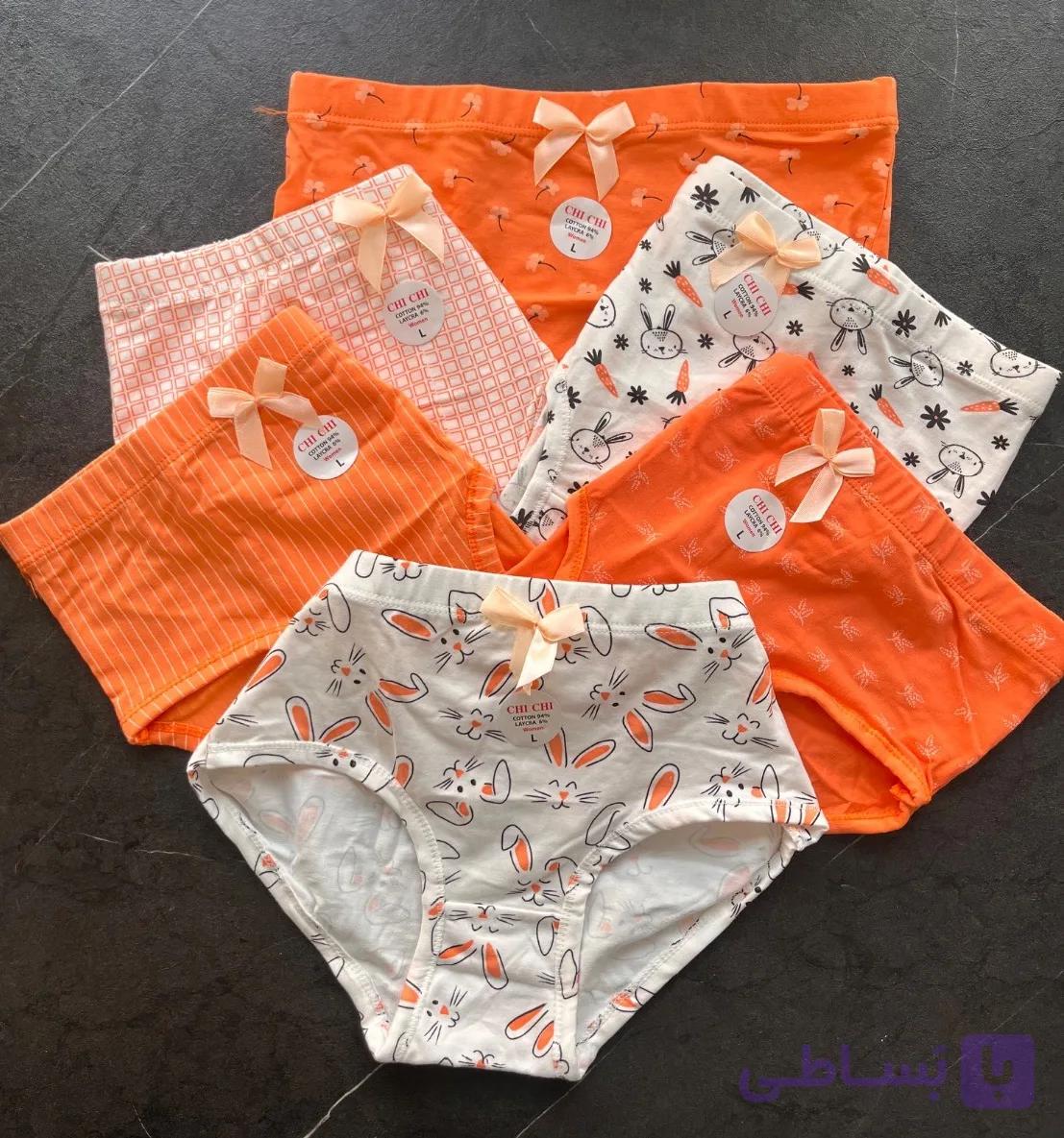 شورت کش پهن عروسکی طرح خرگوش نارنجی از برند چی چی