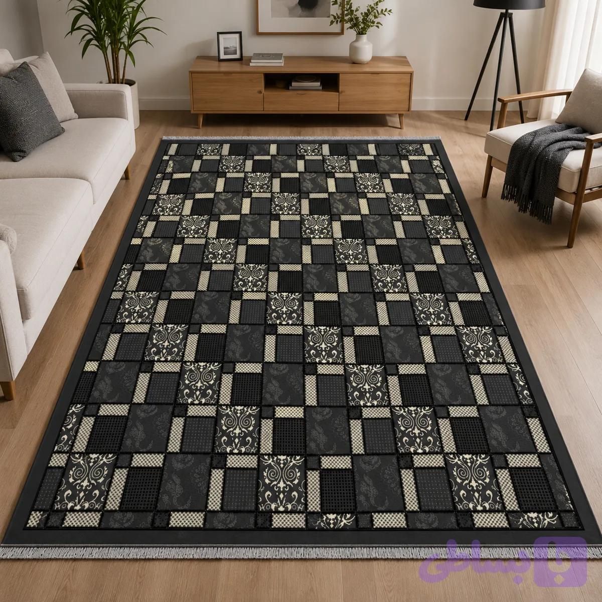 گلیم ماشینی مدل فرشینه دودی