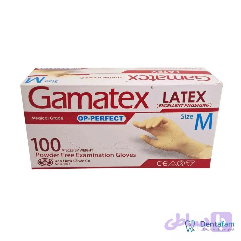 دستکش Latex (Gamatex) بسته 100 عددی در سایزهای S & M & L — تصویر 1