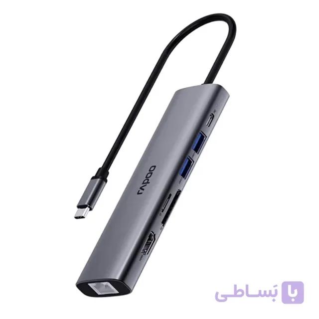 هاب 7 پورت USB-C رپو (Rapoo) مدل XD71 — تصویر 1