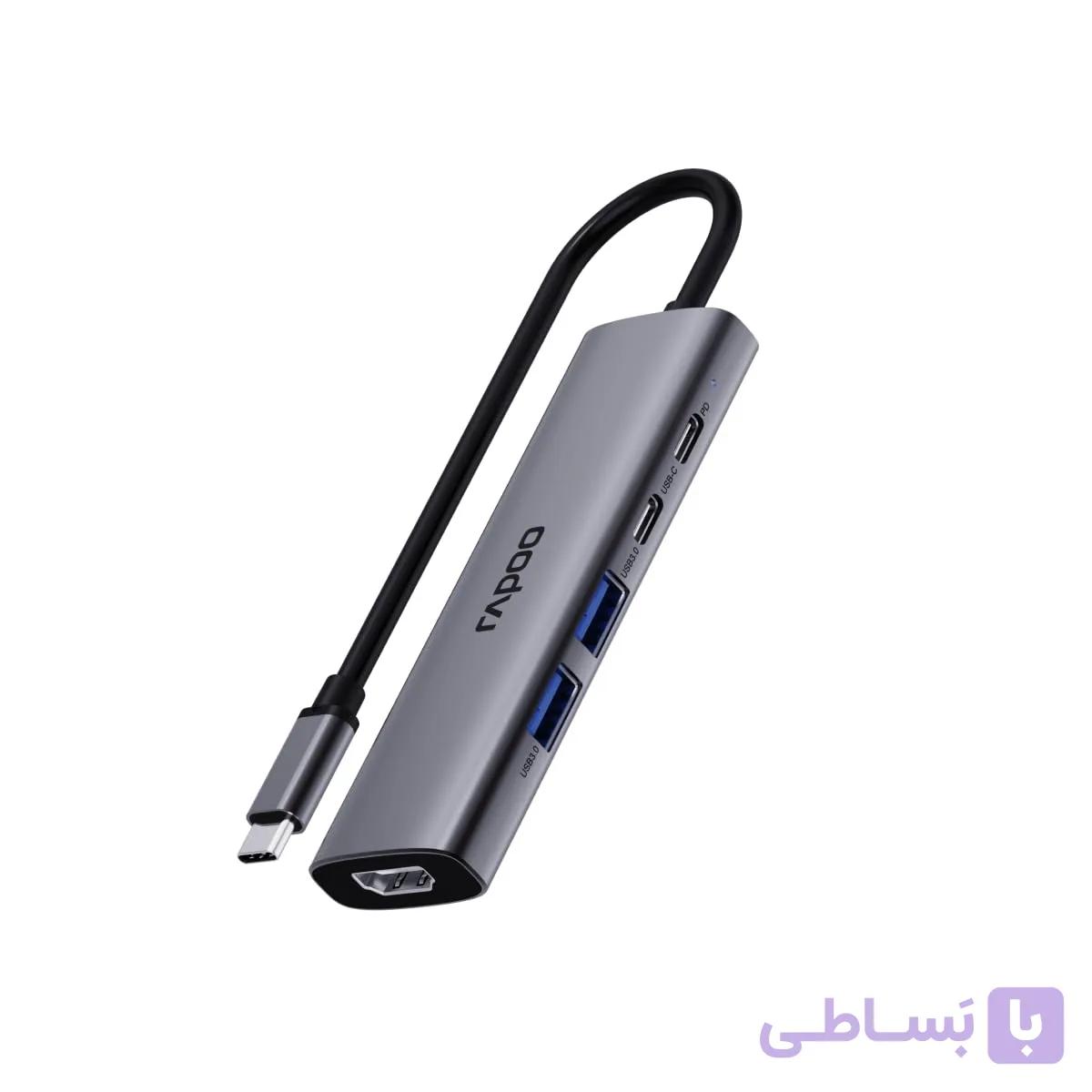 هاب 5 پورت USB-C رپو (Rapoo) مدل XD51 — تصویر 1