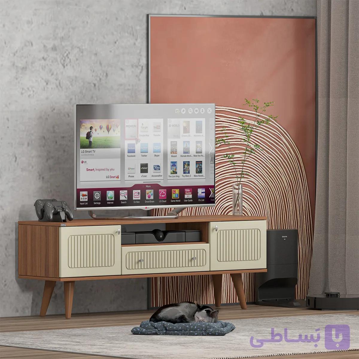 میز تلویزیون اعیان مدل FH733 مناسب برای تلویزیون تا 60 اینچ — تصویر 1