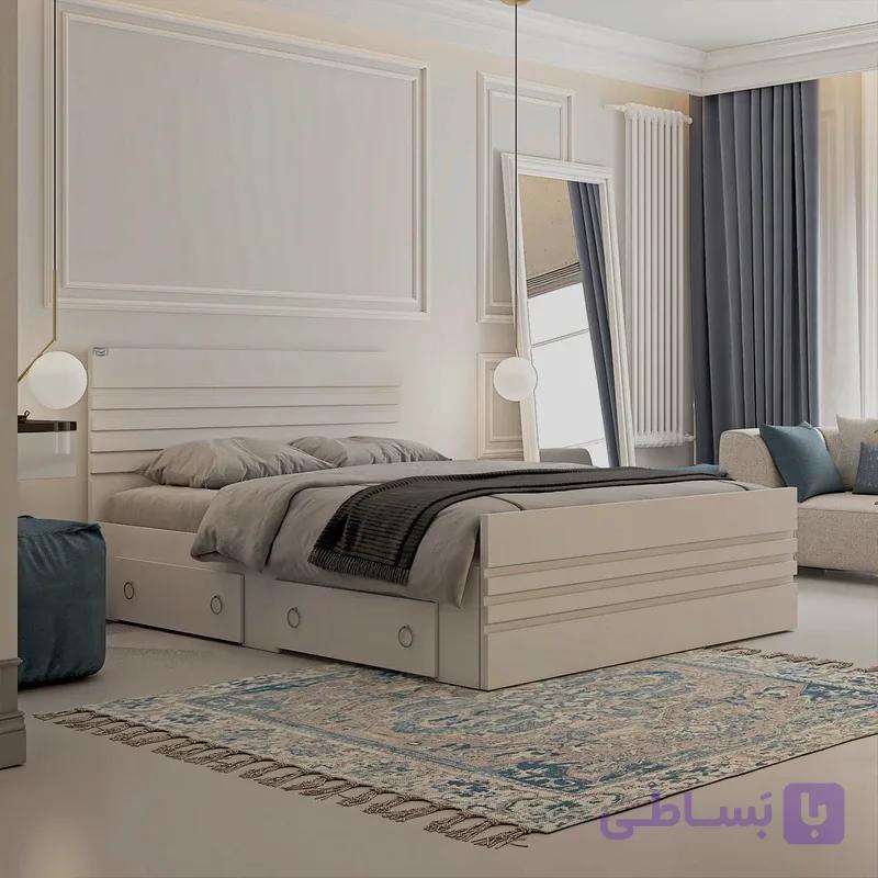 تخت خواب ملامینه دو نفره اعیان مدل FH860 سایز 160×200 سانتی متر — تصویر 1