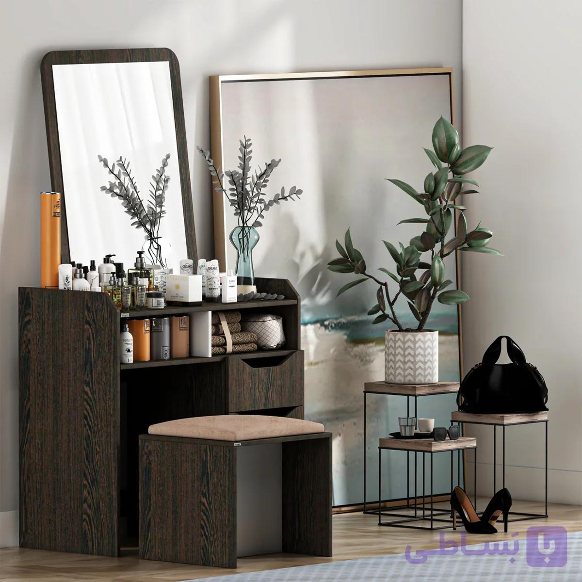 ست آینه و میز آرایش اعیان مدل FH993 سه عدد کشو — تصویر 1