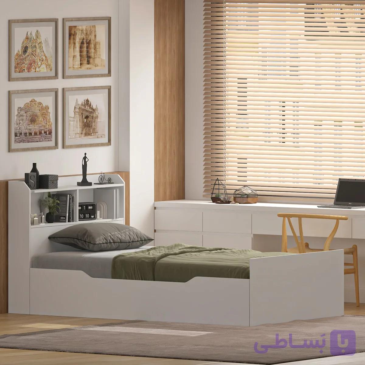 تخت‌خواب ملامینه یک و نیم نفره اعیان مدل FH987 سایز 120 * 200 سانتی‌متر — تصویر 1