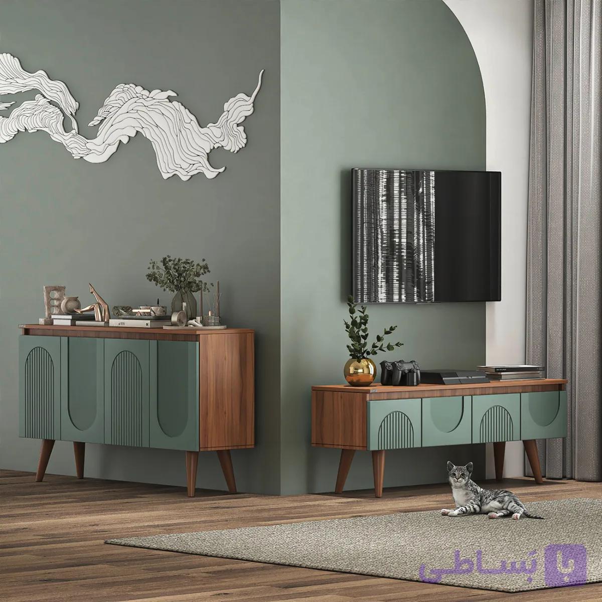 سرویس کنسول و میز تلویزیون اعیان مدل FH979 مجموعه دو عددی — تصویر 1