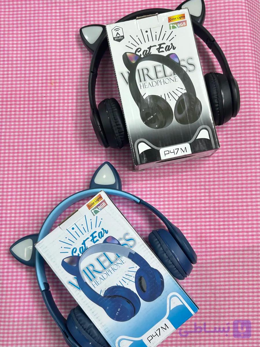 هدفون بلوتوثی گربه‌ای P47M Cat Ear