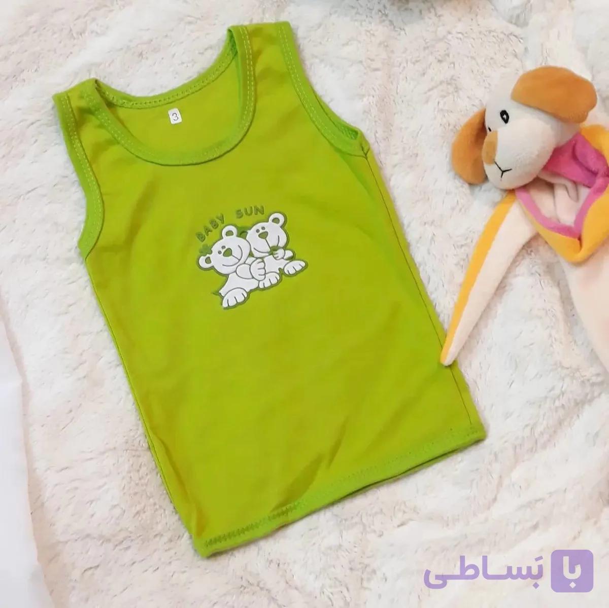 رکابی نوزادی طرح BABY SUN زیرپوش آستین حلقه‌ای نخ پنبه — تصویر 1