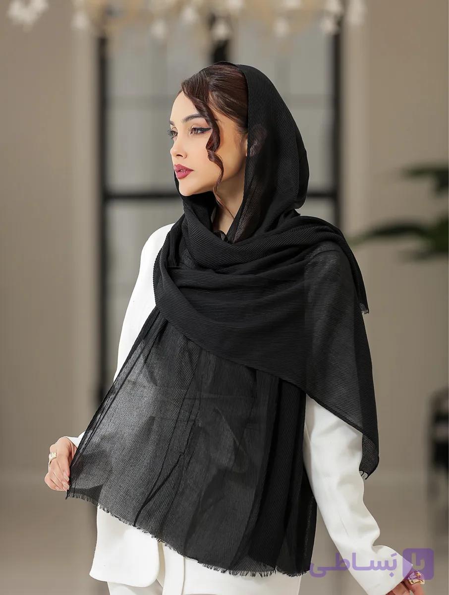 شال برشکا تیغ ماهی سوپرنخ مشکی تک سری 50 تایی
