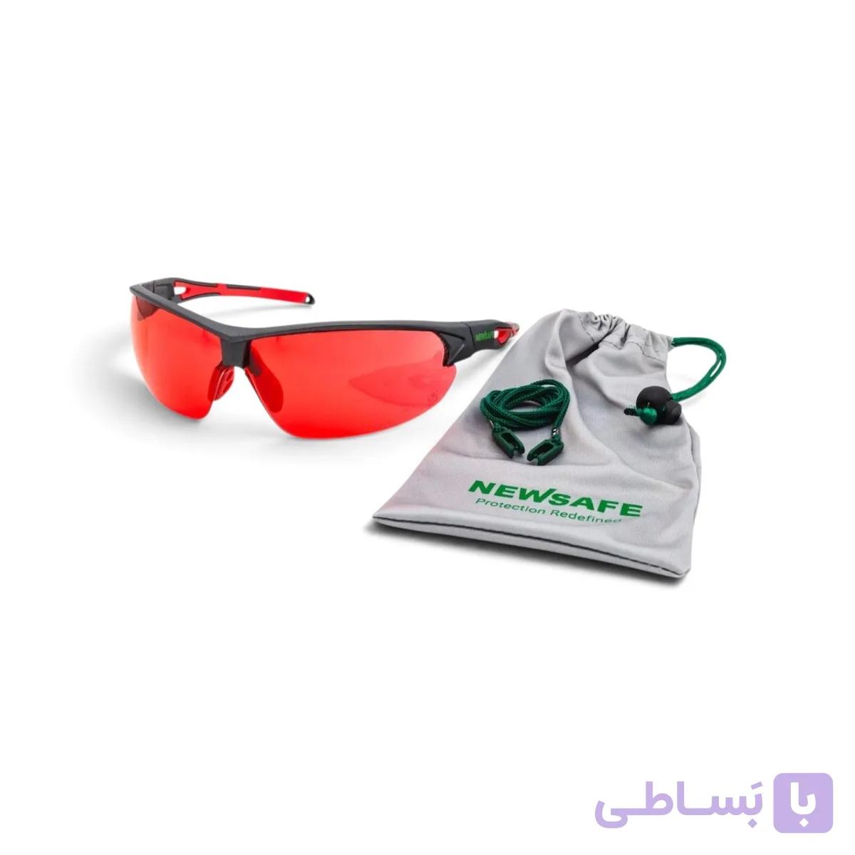 عینک ایمنی نیوسیف مدل TITAN تیتان (قرمز) — تصویر 1