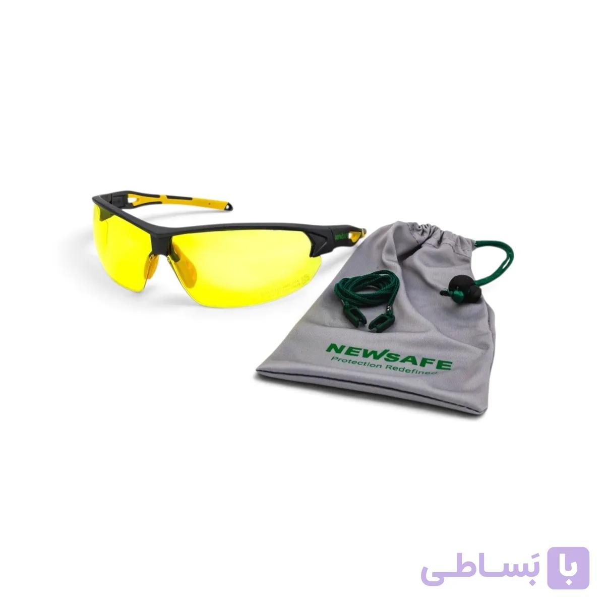 عینک ایمنی نیوسیف مدل TITAN تیتان (زرد) — تصویر 1