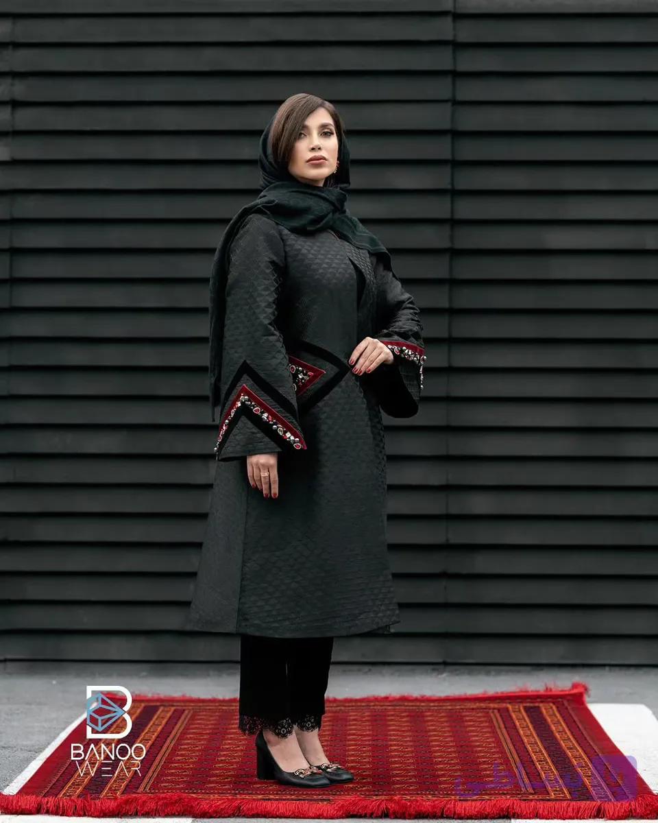 مانتو مجلسی ژاکارد مثلثی