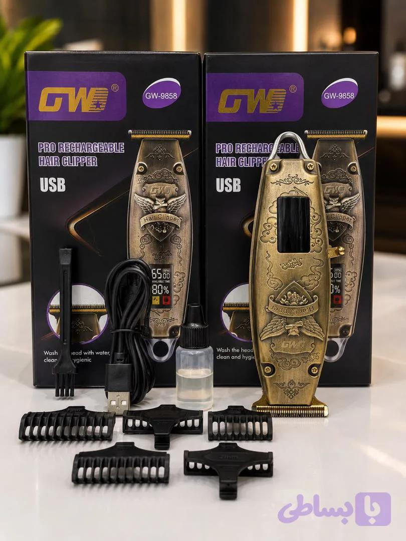 ماشین اصلاح جی دبلیو مدل GW-9858 با تیغه تیتانیومی