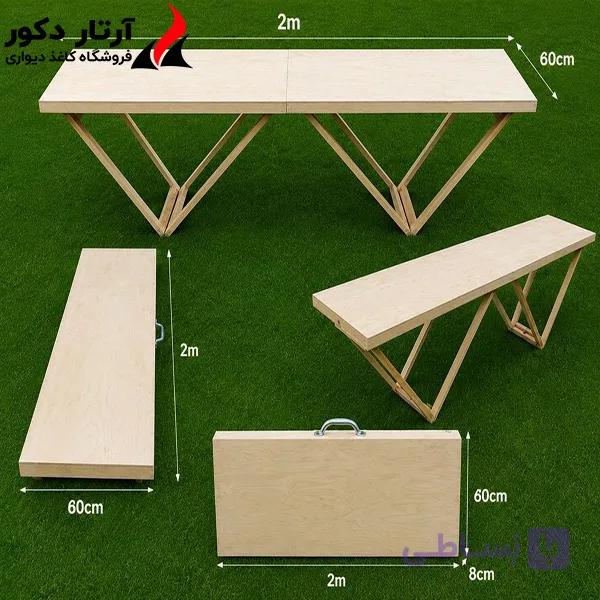 میز چوبی نصب کاغذدیواری عرض 60 سانتیمتر