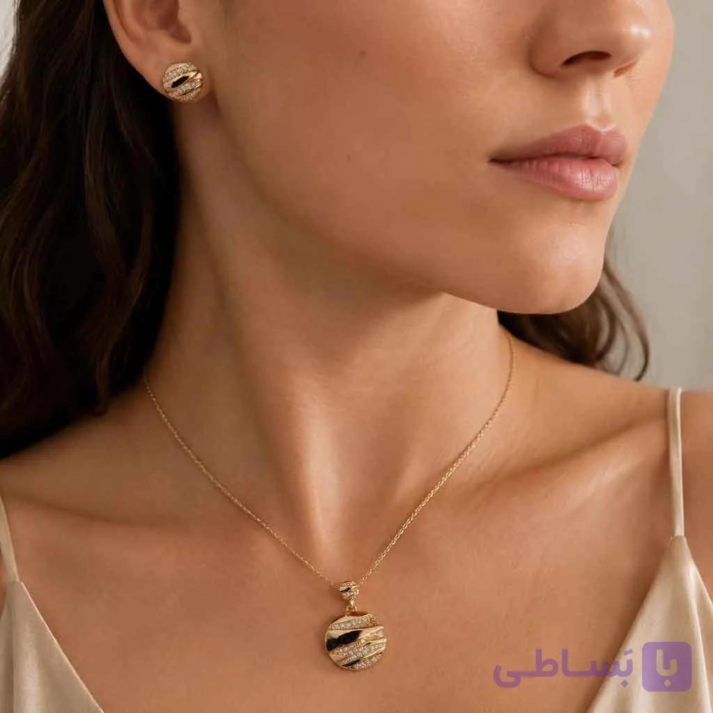 نیم ست برند Xuping مدل کنتراست طلایی