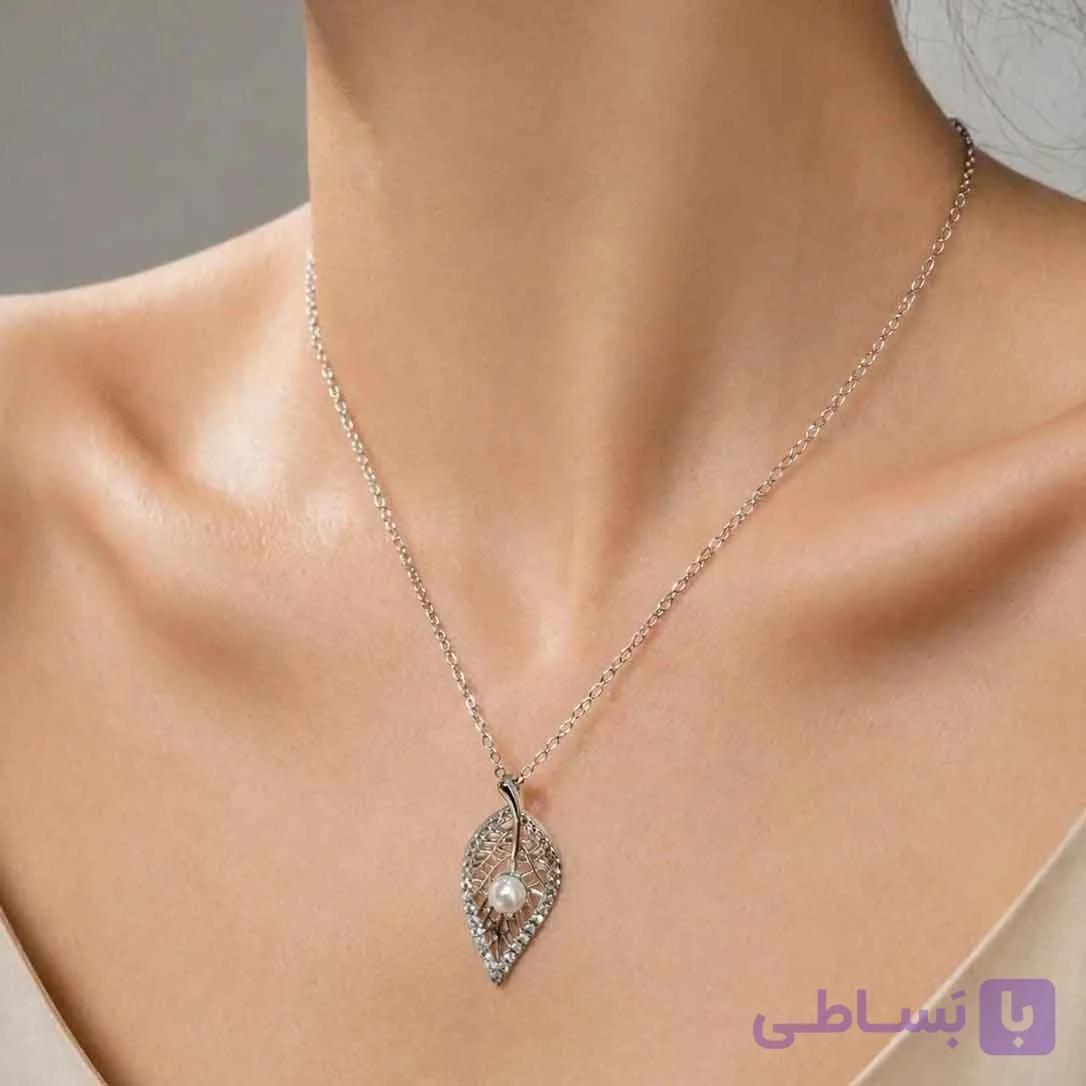 زنجیر استیل Stainless Steel مدل برگ و مروارید