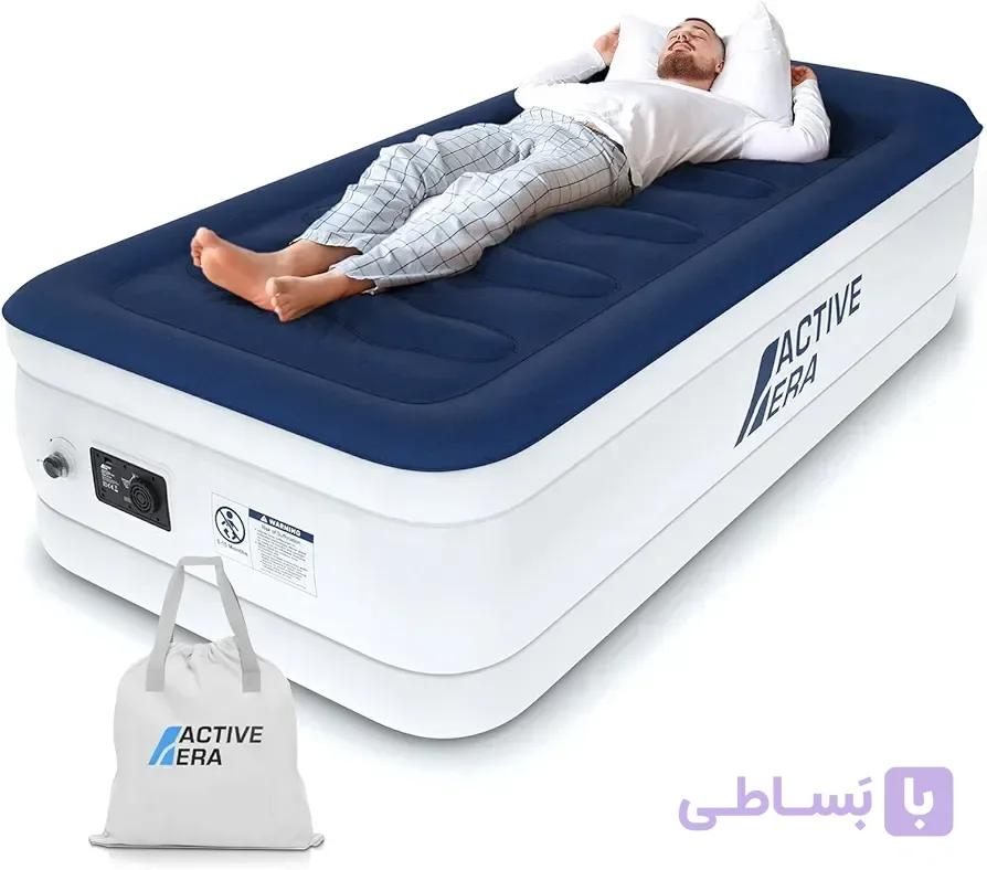 تشک بادی دو نفره Active Era مدل پیشرفته Twin سایز 75×39×21 اینچ با پمپ برقی و بالش داخلی — تصویر 1