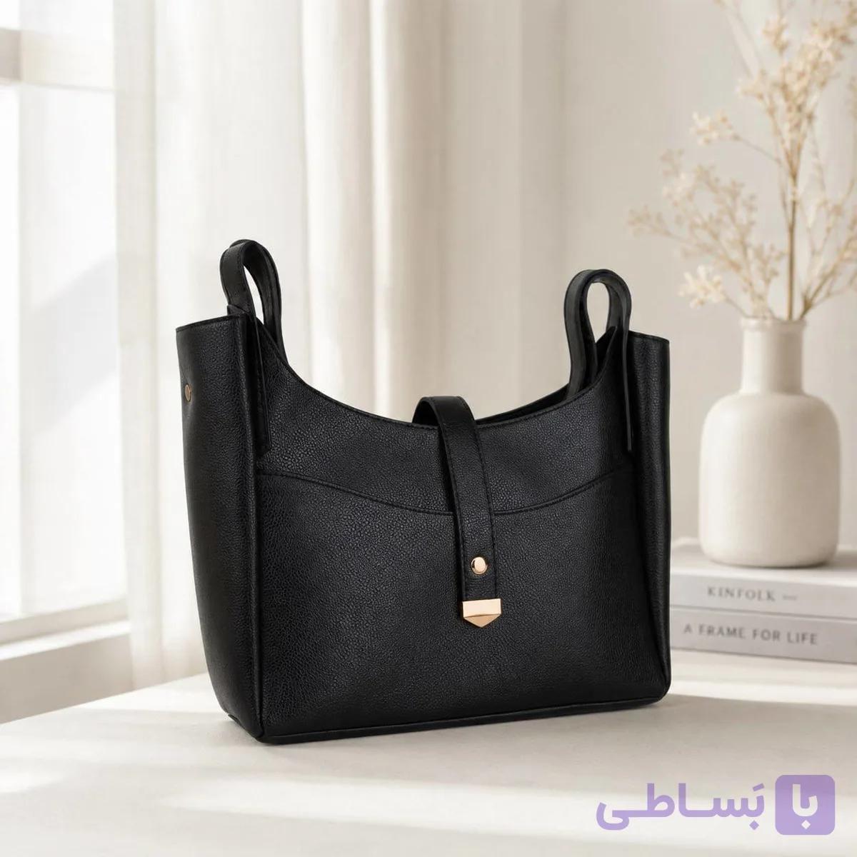 کیف زنانه مجلسی سه زیپ چرم مصنوعی