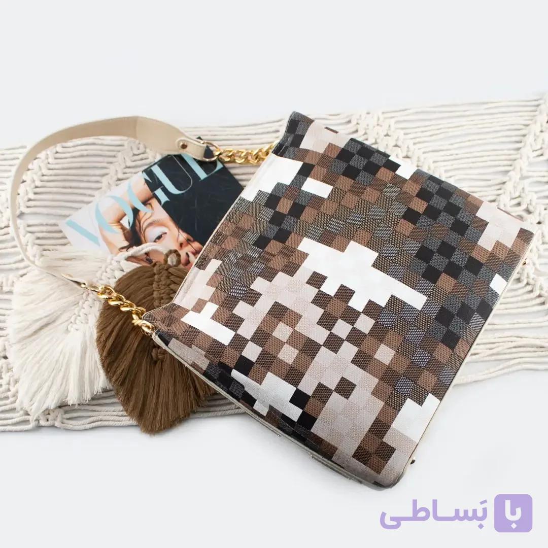 کیف زنانه چهارخونه اسپرت رنگبندی