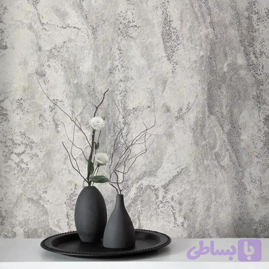 کاغذ دیواری طرح انتزاعی نقره‌ای کد ۱۱۰۹۲ — تصویر 1